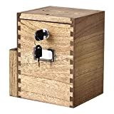 KIRIGEN Scatola di suggerimenti in legno per donazioni e urna elettorale, montaggio a parete, con serratura e 2 chiavi per ...