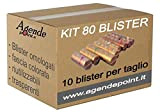 KIT80 Blister contenitori per monete euro 80 pezzi assortiti (10 pezzi per taglio) in plastica trasparente