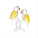 KKUUNXU Pappagalli Adorabili Uccelli di Cristallo Figurine Ornamento Fermacarte di Cristallo Animale Fermacarte Matrimonio Decorazioni per la casa
