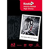 KOALA Heavywight Carta Fotografica per Canon HP Epson stampante a getto d' inchiostro, A3, 20 fogli, 240 g/m²