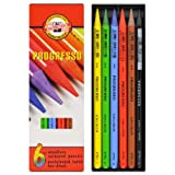 Koh-I-Noor Progresso Set Of 6 Woodless Coloured Pencil 8755 by Koh-I-Noor