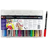 Koi Sakura XBR-48SA Assorted Coloring Brush Pen Set, Multicolor, 48-Piece