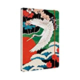 Kokonote: Quaderno Puntinato Japanese Cranes | Quaderno A5 con rilegatura a mano, copertina rigida e chiusura elastica, carta d'avorio 90g/m², ...