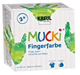KREUL 2314 - Mucki Set di 4 colori a dita da 150 ml Vernice vegana senza parabeni, glutine e lattosio ...