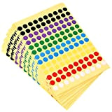 Kuuqa 20 lenzuola Adesivo autoadesivo autoadesivo Etichette Etichetta codifica colore rotondo 8mm, 7 colori, 2600 Punti