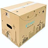 KYWAI. Confezione da 10 scatole di cartone per trasloco, 50 x 30 x 30 cm, grandi con manici, scatola di ...