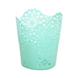 LAAT - Vaso in plastica per fiori, porta penne, organizer per pennelli da make-up, Plastica, verde, 10cmx11.5cmx7.5cm