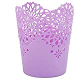LAAT - Vaso in plastica per fiori, porta penne, organizer per pennelli da make-up, Plastica, Violet, 10cmx11.5cmx7.5cm