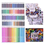Laconile Matite colorate, set di 120 matite colorate a olio, set da 4 libri da colorare per adulti, matite artistiche ...