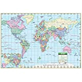 Laminated World Notebook Maps with World Facts, Pack of 10