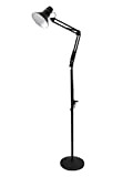 Lampada a piantana da terra con braccio orientabile luce da lettura in metallo per salotto D15 (Nero) A20