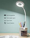 Lampada da Scrivania a 16 LED,Hepside Lampada da Tavolo Led USB Ricaricabile,lampada da scrivania senza fili Tocca Sensibile Controllo 3 ...