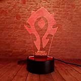 Lampada LED ispirata all’Orda di World of Warcraft, cambia colore, attacco USB, luce notturna
