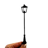Lampione da terra antichizzato colore nero per presepi e diorami con micro lampada luce calda 12v - DL58