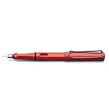 Lamy FH05251 - Penna stilografica Safari, tratto: fine, modello 16, colore: rosso caldo, blu