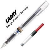 Lamy Fueller Safari penna stilografica/Molti bellissimi colori, im Set con Coordinato Converter a stantuffo Lamy Z24 (con convertitore, Trasparente/Vista (M) 12)