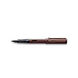 LAMY Lx 090 - Penna stilografica in alluminio anodizzato, colore Marron (marrone castano) con impugnatura trasparente e pennino in acciaio, ...