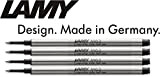 Lamy M 63, mina di ricarica per penna roller, tratto medio, Nero , confezione da 4