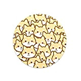 LASISZ Tapis de Souris circulaire Silicone Mousepad Shiba Inu/Citron/Prince/Pêche/Pastèque/Piggy Anime Mouse Pad ordinateur périphérique, Shiba Inu