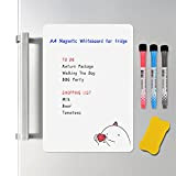 Lavagna bianca morbida magnetica A4 Queta, 3 penna magnetica forte + pannello cancello cancellatore, adesivo per frigorifero con messaggio per ...