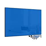 Lavagna magnetica in vetro blu 70 x 100 cm lavagna bianca scrivibile magnetica bacheca cucina ufficio con accessori agenda settimanale ...