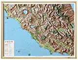 Lazio Carta Regionale in rilievo [con cornice in legno] [90x67 cm]