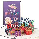 Leenou Biglietto Auguri Compleanno, Fatto a Mano Biglietto 3D Pop up , happy birthday card regalo di compleanno Biglietti di ...
