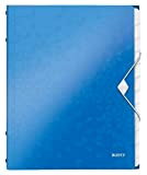 LEITZ WOW cartella a 3 lembi Organizer - dim. 32 x 26 x 1,5 cm - 12 divisori - Blu ...