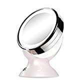 Lente d'Ingrandimento, Specchio per Il Trucco 5X Specchio per Il Trucco di Bellezza da Tavolo Rotante con LED HD Lente ...