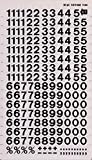 Lettere e numeri trasferibili di colore nero.