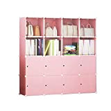 Libreria plastica Bookshelf Combinazione Libera Shelf Locker Detriti Rosa Governo di immagazzinaggio FANJIANI (Color : E)