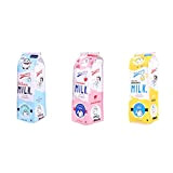 Lifedawn set of 3 creative latte astucci PU impermeabile grande capacità di matita, giallo blu rosa
