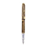 lijun Caldo! Jinhao X250 Penna stilografica 18kgp Pennino Medio Deluxe Gold Nuovo