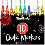 Liquid Chalk Pens (10 Pack) with Gold & Silver - Fine Tip Dry Erase Marker Pens for Blackboard, Windows, Chalkboard ...
