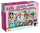 Lisciani Giochi- LOL L.O.L. Surprise Crea e Colora con Pennarelli Fluo, Multicolore, Set da 8 Pezzi, 75096