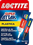 Loctite Super Attak Plastica, colla per plastica istantanea in cianoacrilato, tubetto di colla liquida trasparente specifica per tutti i tipi ...