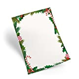 Logbuch-Verlag - 25 fogli di carta natalizia formato A4 per lettere di Natale da scrivere e stampare, colore: Bianco/Verde/Rosso