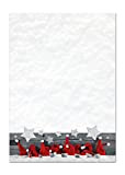 Logbuch-Verlag 25 fogli stampati di carta per lettere natalizie color bianco rosso grigio con cappelli natalizi carta natalizia auguri privati ...