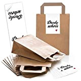 Logbuch-Verlag - 25 sacchetti regalo di carta marrone, 18 x 8 x 22 cm, con adesivo di Danke-SCHÖN – Sacchetti ...