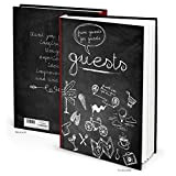 Logbuch-Verlag libro degli ospiti “Guests” color nero bianco rosso formato A4 copertina rigida 164 pagine vuote design vintage effetto lavagna ...
