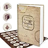 Logbuch-Verlag libro delle ricette ricettario A4 personalizzabile DIY vuoto beige copertina rigida adesivi regalo cucina vintage