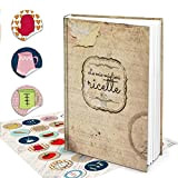 Logbuch-Verlag libro delle ricette ricettario A4 personalizzabile DIY vuoto beige copertina rigida adesivi colorati regalo cucina