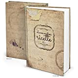Logbuch-Verlag libro delle ricette ricettario A4 personalizzabile DIY vuoto beige vintage copertina rigida regalo