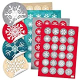 Logbuch-Verlag - Set di adesivi natalizi, 4 x 24 pezzi, rotondi, 4 cm, colore: Bianco/Beige
