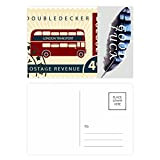 London Doubledecker - Set di cartoline con scritta "Inghilterra" (lingua italiana non garantita), motivo: piuma, 20 pezzi