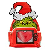 Loungefly Dr Seuss How the Grinch Stole - Borsa a tracolla a doppia cinghia con cuore lenticolare natalizio, Multicolore, Taglia ...
