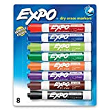 Low Odor Dry Erase Markers, Chisel Tip, Assorted, 8/Set, Sold as 1 Set
