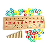 LUCHONG Tabellone da gioco per la matematica,Gioco di matematica in legno Numero da tavolo Puzzle Ordinamento Giocattoli Montessori Strumenti di ...