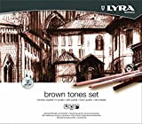 LYRA- confezione in metallo 9 matite assortite carboncino seppia sanguigna 12 pastelli quadri assortiti e accessori