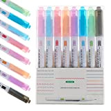 Maalr 8 pz Curve Highlighters Pen with Different Curve Shapes Dual Tip Multi Colored Curved Line Markers Durable Smooth Writing ...